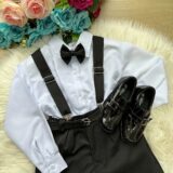 Conjunto Social Infantil Miss Cherry Leo com Suspensório