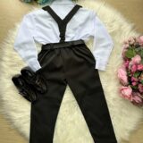 Conjunto Social Infantil Miss Cherry Leo com Suspensório