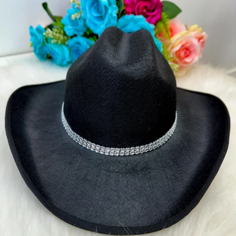 Conjunto Boiadeira Infantil Jeans com Chapéu e Cinto