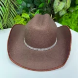 Conjunto Boiadeira Infantil Jeans com Chapéu e Cinto