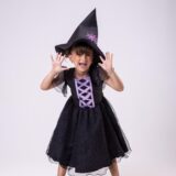 Vestido Infantil Halloween Bruxinha Encanto Sombrio Preto