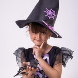 Vestido Infantil Halloween Bruxinha Encanto Sombrio Preto