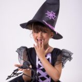 Vestido Infantil Halloween Bruxinha Encanto Sombrio Preto