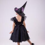 Vestido Infantil Halloween Bruxinha Encanto Sombrio Preto