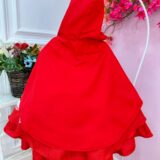 Fantasia Vestido Infantil Chapeuzinho Vermelho com Capuz