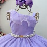 Vestido Infantil Longo Lilás Formatura Daminha 4 ao 18