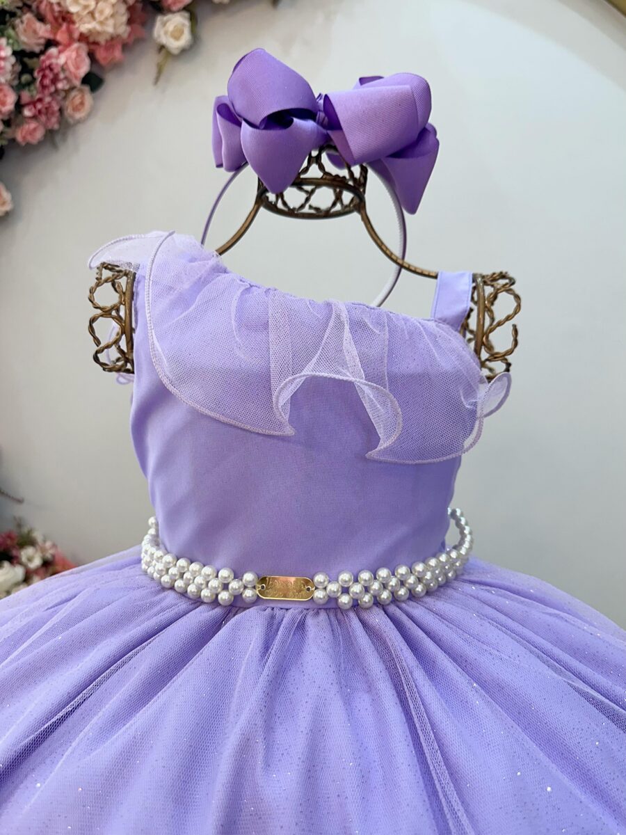 Vestido Infantil Longo Lilás Formatura Daminha 4 ao 18