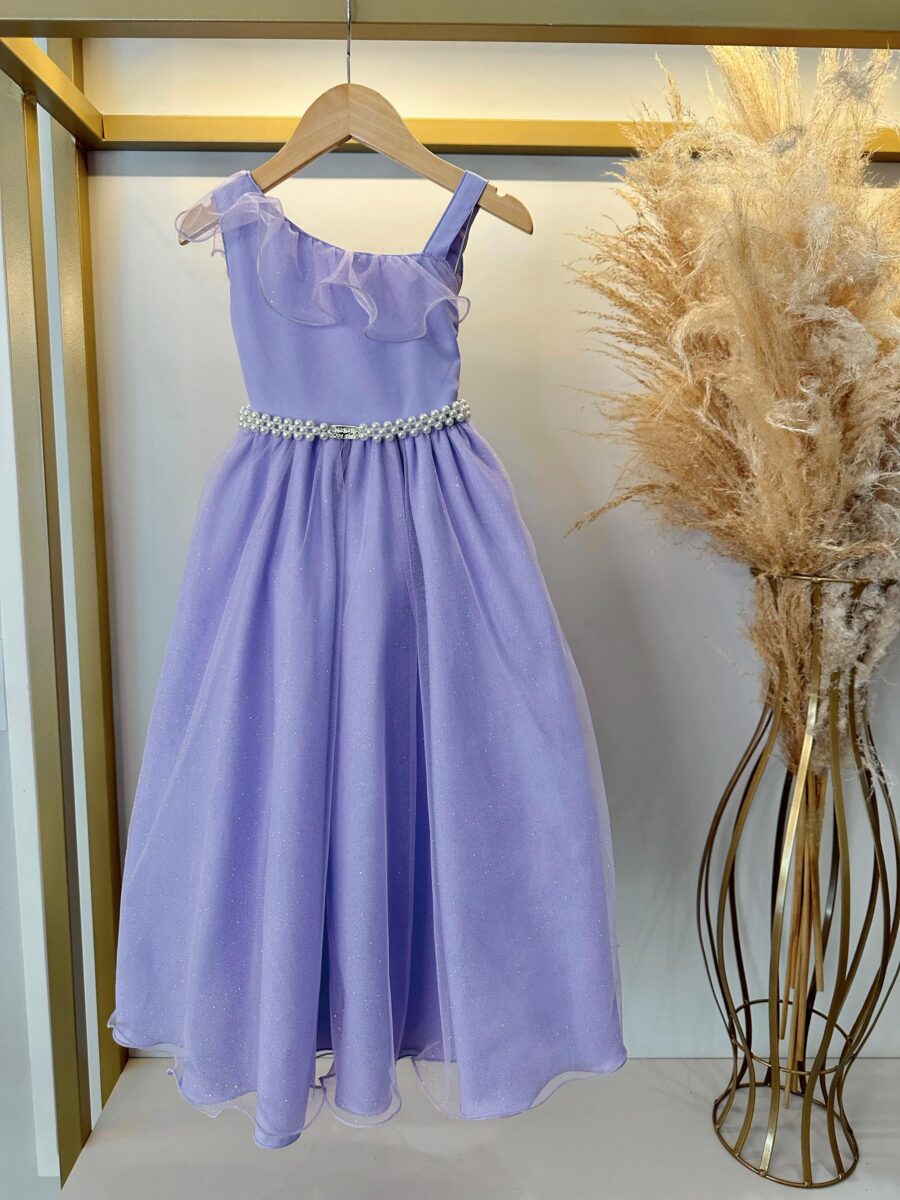 Vestido Infantil Longo Lilás Formatura Daminha 4 ao 18
