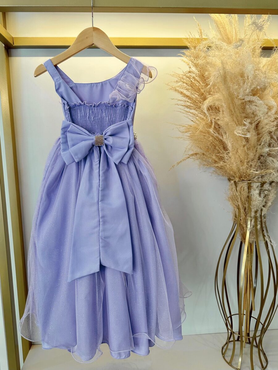 Vestido Infantil Longo Lilás Formatura Daminha 4 ao 18