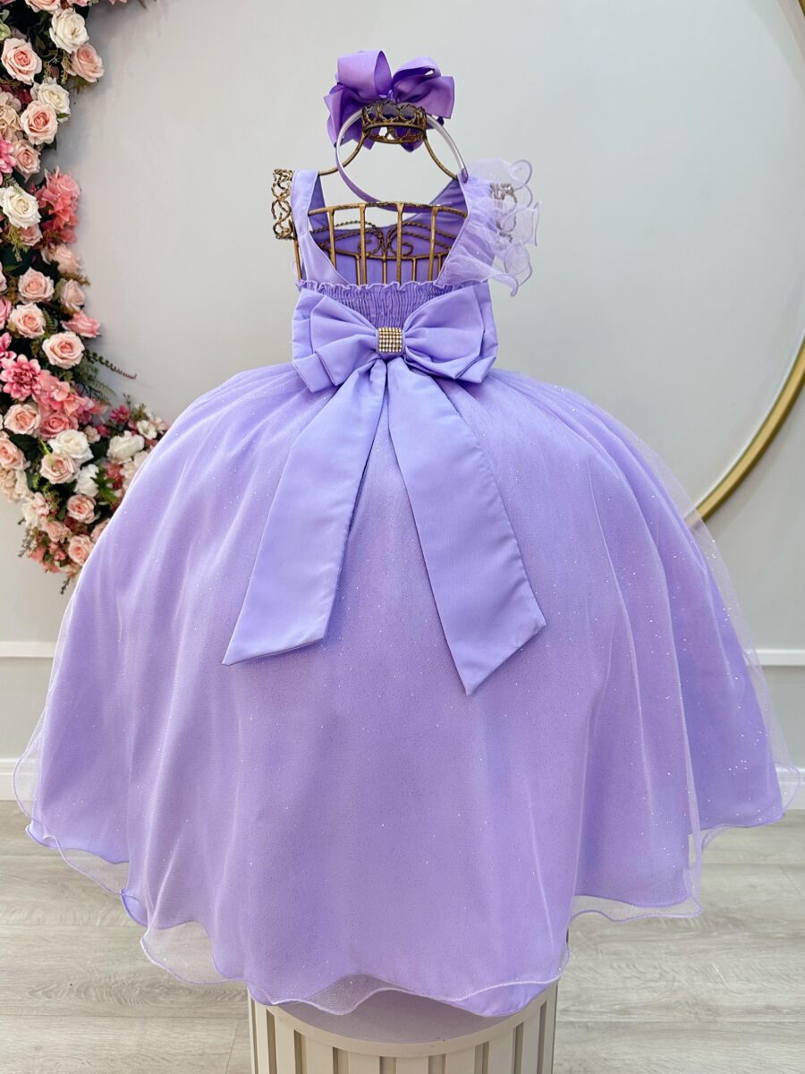 Vestido Infantil Longo Lilás Formatura Daminha 4 ao 18