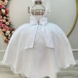 Vestido Infantil Longo Branco Formatura Daminha 1 ao 16
