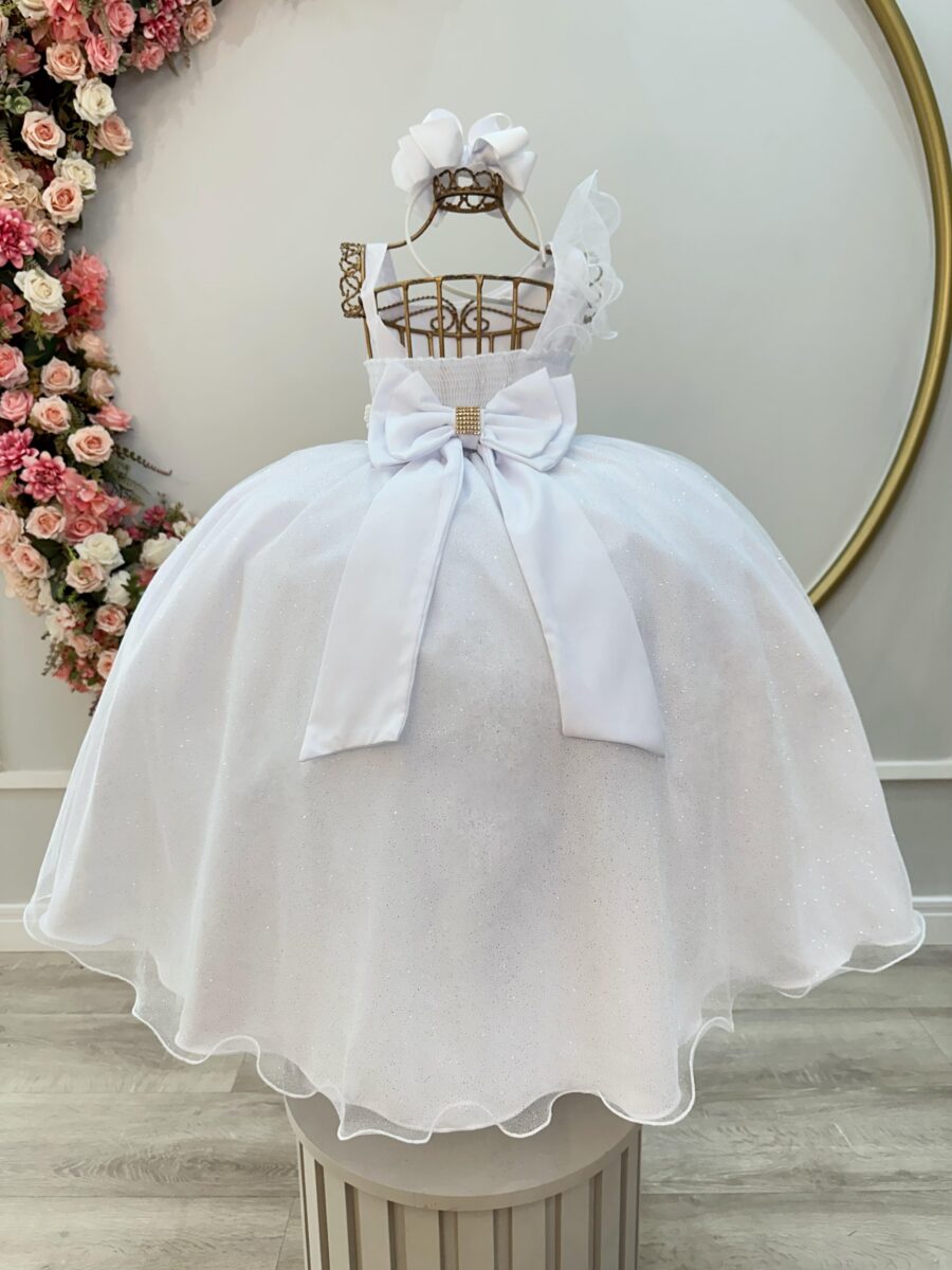 Vestido Infantil Longo Branco Formatura Daminha 1 ao 16