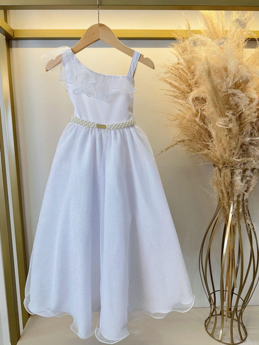 Vestido Infantil Longo Branco Formatura Daminha 1 ao 16