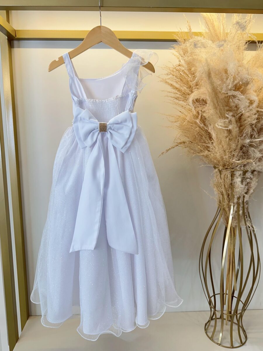 Vestido Infantil Longo Branco Formatura Daminha 1 ao 16