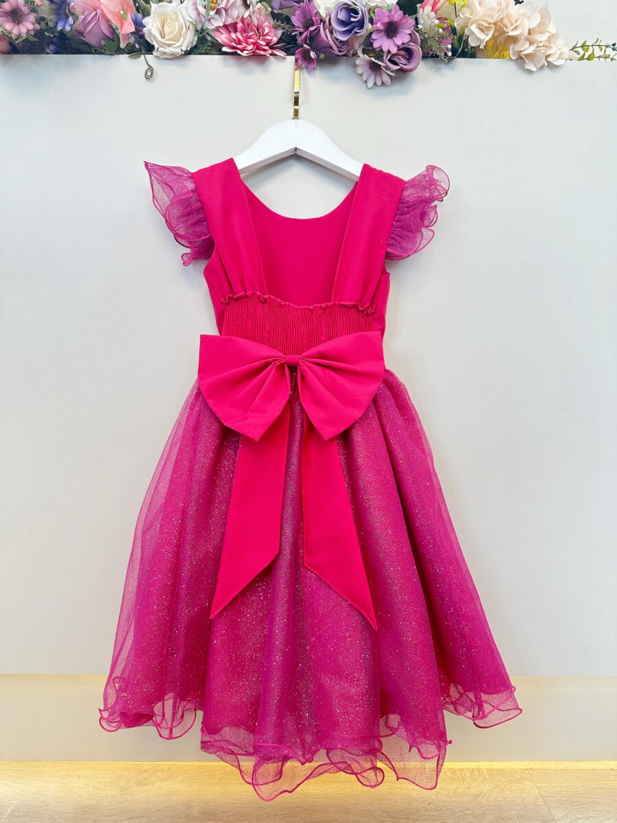 Vestido Infantil Pink Jardim das Borboletas Festa