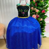 Fantasia Infantil Princesa Belli Gelo Azul com Capa Pink