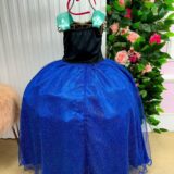 Fantasia Infantil Princesa Belli Gelo Azul com Capa Pink