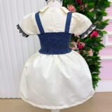 Vestido Infantil Blogueirinha Jhenni Off com Colete Jeans
