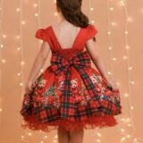 Vestido Infantil Vermelho Ursinhos Festa de Natal