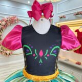 Fantasia Infantil Vestido Anna em Cetim e Helanca