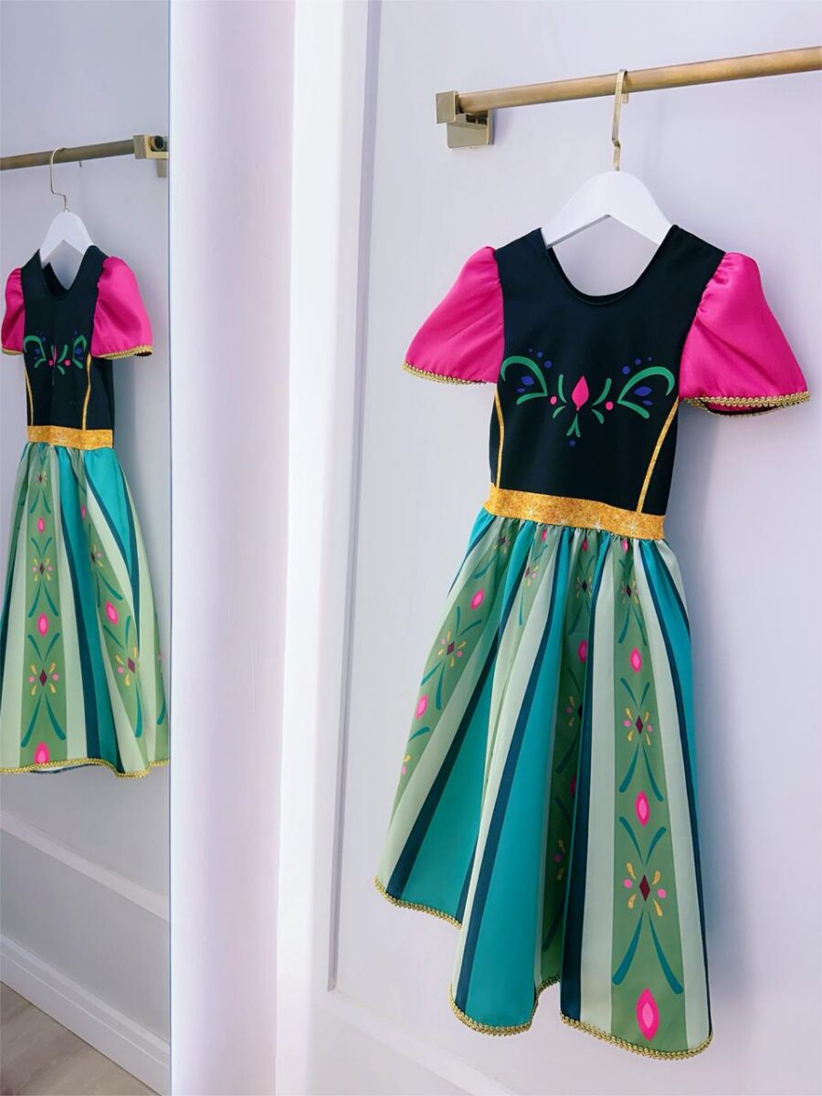 Fantasia Infantil Vestido Anna em Cetim e Helanca