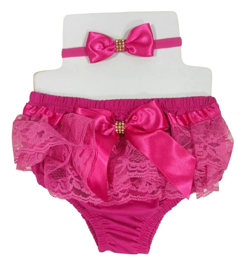 Kit Calcinha com Faixa e Lacinho de Strass