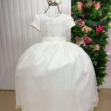 Vestido Longo Infantil Selena Vila Lele Off-white Laço
