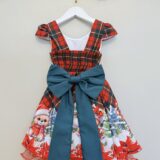 Vestido Infantil Vermelho Xadrez Ursinhos Natal