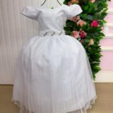 Vestido Longo Infantil Heloísa Marie Branco Tule Glitter