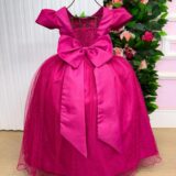 Vestido Longo Infantil Heloísa Marie Pink Tule Glitter