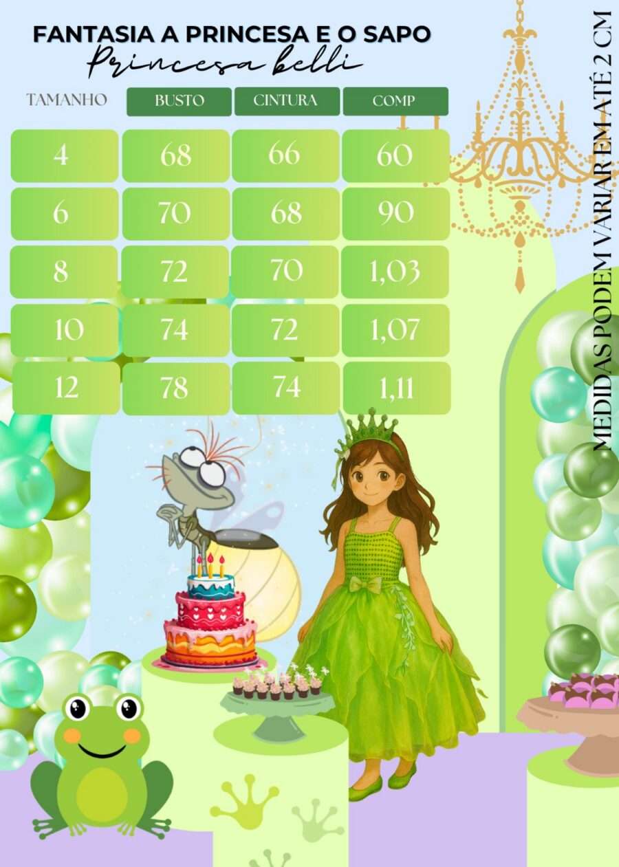 Fantasia Infantil Princesa Belli Longa Verde