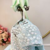 Vestido Infantil Verde Claro Tule Bordado Glitter Daminha