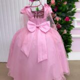 Vestido Infantil Longo Banana Club Diamante Rosa