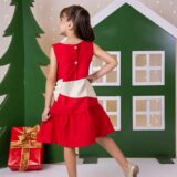 Vestido Infantil Blogueirinha Natal Rafa Vermelho
