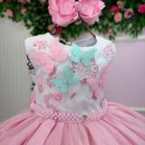 Vestido Infantil Marie Juliana Jardim Encantado Rosa