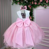 Vestido Infantil Marie Juliana Jardim Encantado Rosa