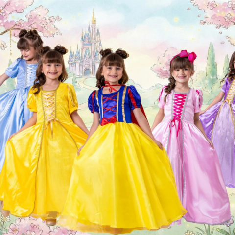 Fantasia Infantil Princesas Belli Longa 5 Personagens