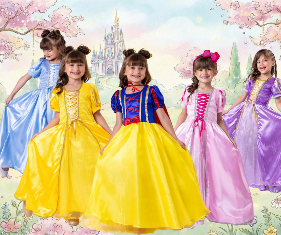 Fantasia Infantil Princesas Belli Longa com Saiote