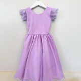 Vestido Infantil Lilás com Glitter Daminha Festa
