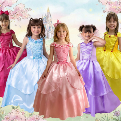Fantasia Infantil Princesas Belli Regata Longa sem Mangas