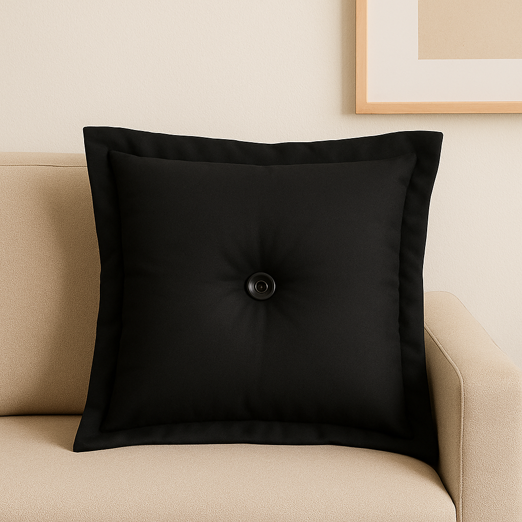 Almofada Decorativa Oxford 36×36 cm com Botão Central