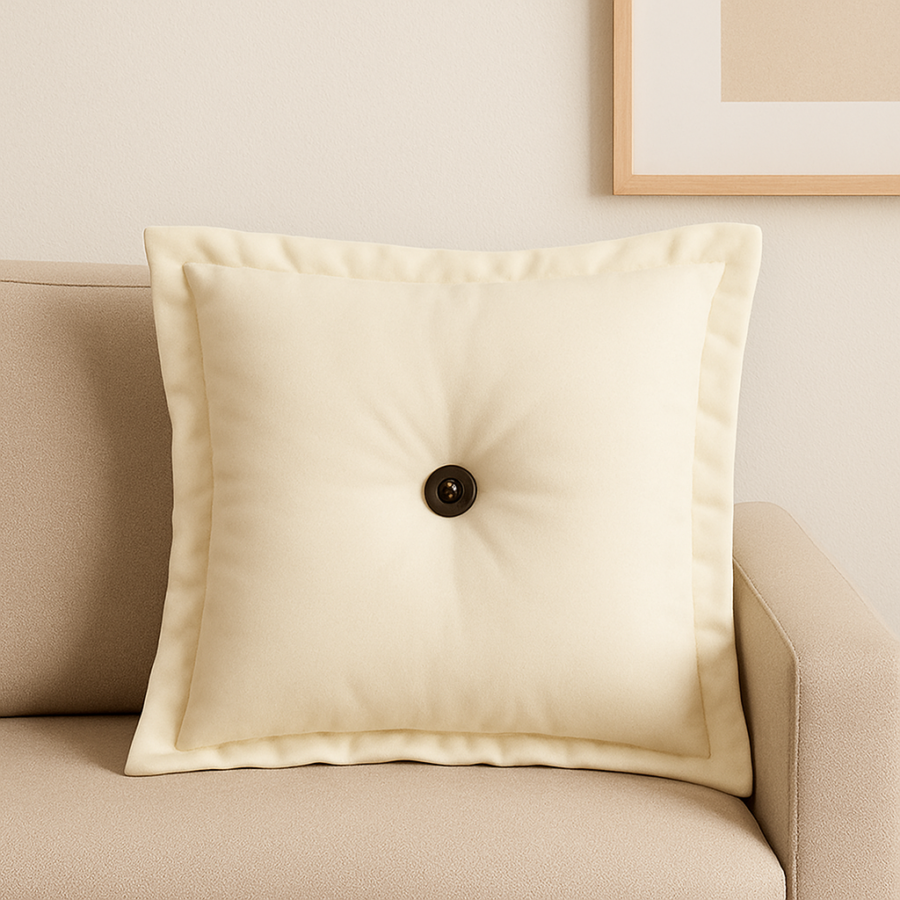 Almofada Decorativa Oxford 36x36 cm com Botão Central