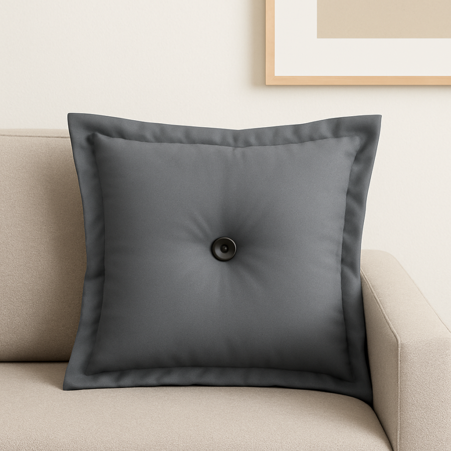 Almofada Decorativa Oxford 36x36 cm com Botão Central