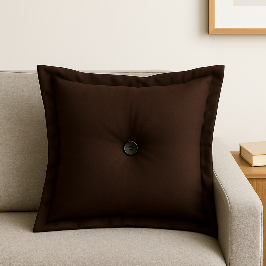 Almofada Decorativa Oxford 36x36 cm com Botão Central