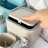 Kit Banheiro Lavabo 4 Peças com Lixeira e Saboneteira