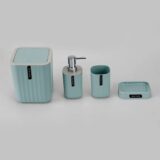 Kit Banheiro Lavabo 4 Peças com Lixeira e Saboneteira