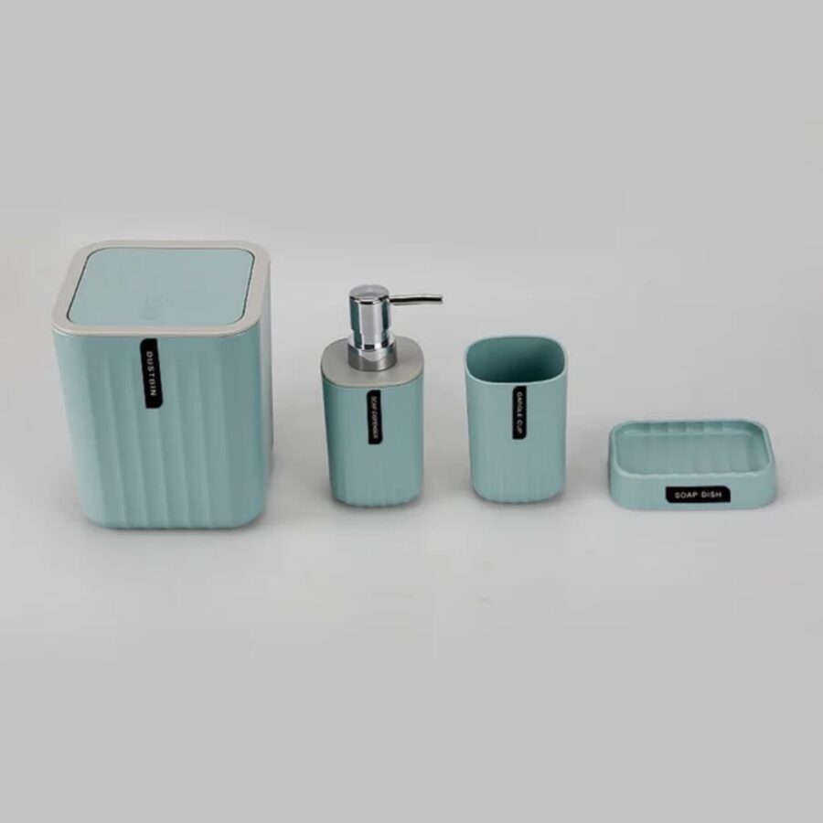 Kit Banheiro Lavabo 4 Peças com Lixeira e Saboneteira