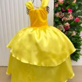 Fantasia Infantil Princesa Belli Longa Amarela Sem Mangas