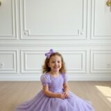 Vestido Infantil Marie Lilás de Bolinhas