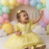 Vestido Infantil Marie Amarelo de Bolinhas